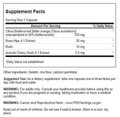 Close-up of Swanson Citrus Bioflavonoids Complex bottle label