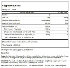 Close-up of Swanson COD Liver Oil DBL-Strength softgels