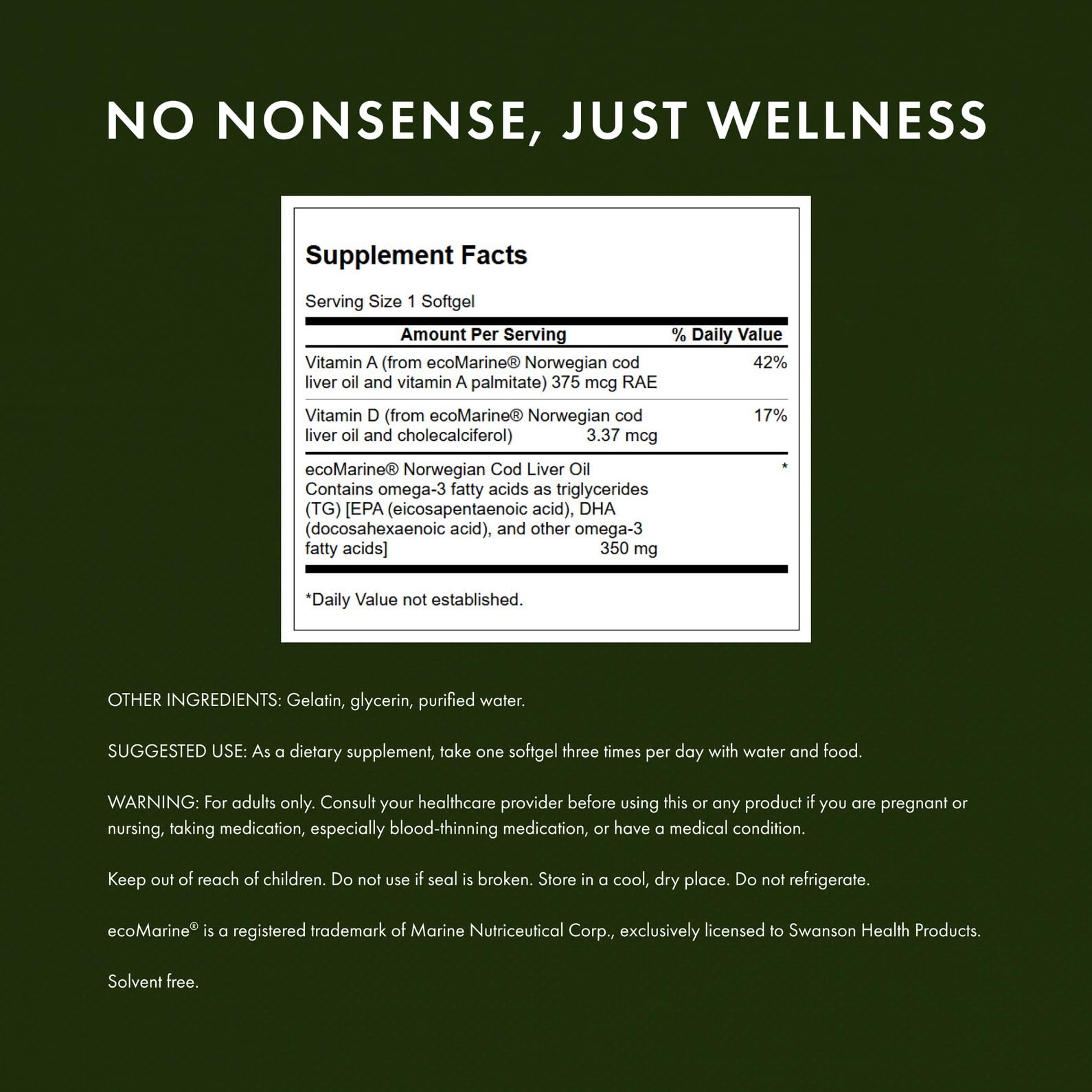 Vitamin A source from cod liver oil highlight