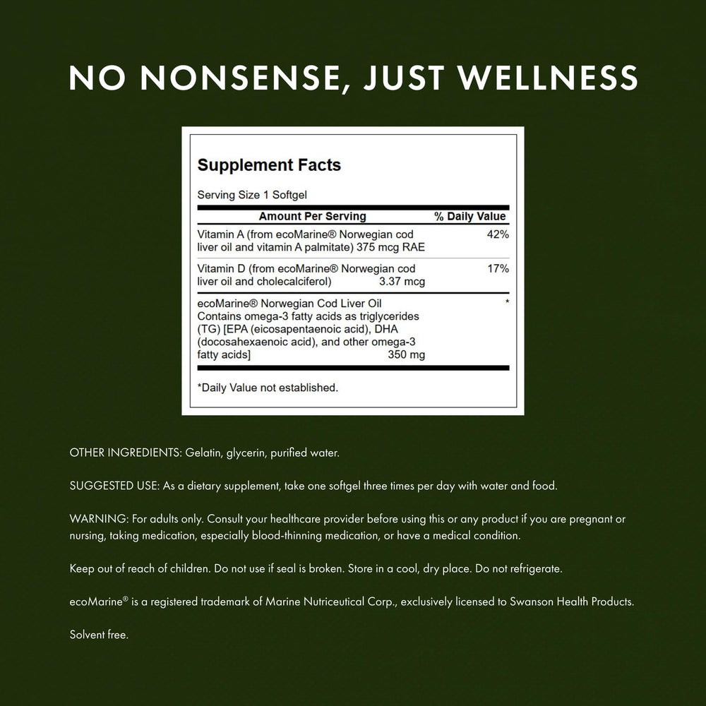 Vitamin A source from cod liver oil highlight