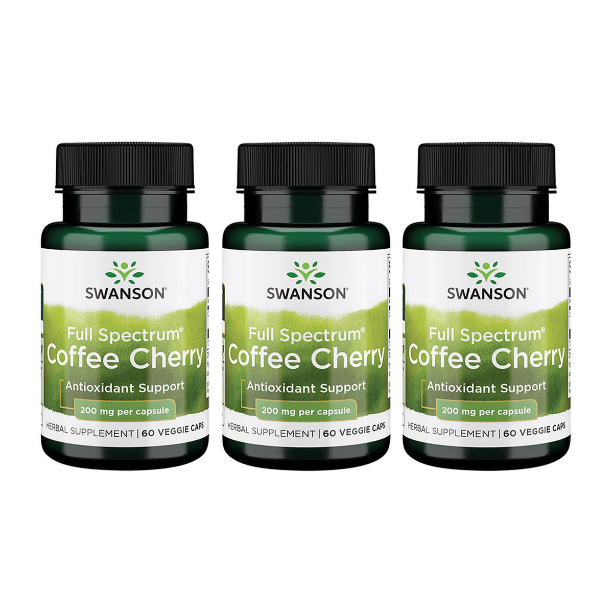 Swanson Full-Spectrum Coffee Cherry-Herbal supplement bottle label