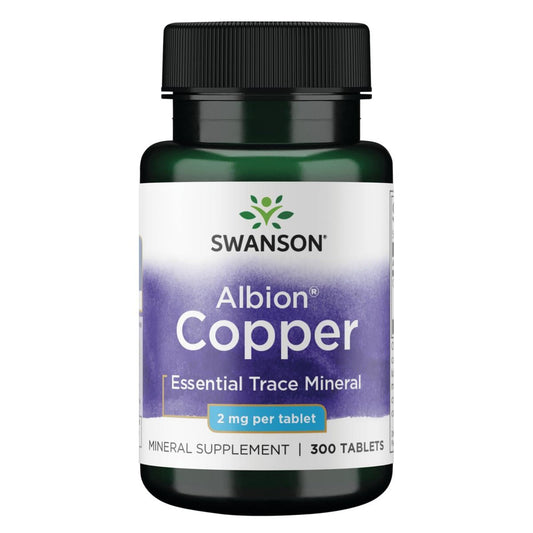 Swanson Copper Mineral Supplement bottle and label
