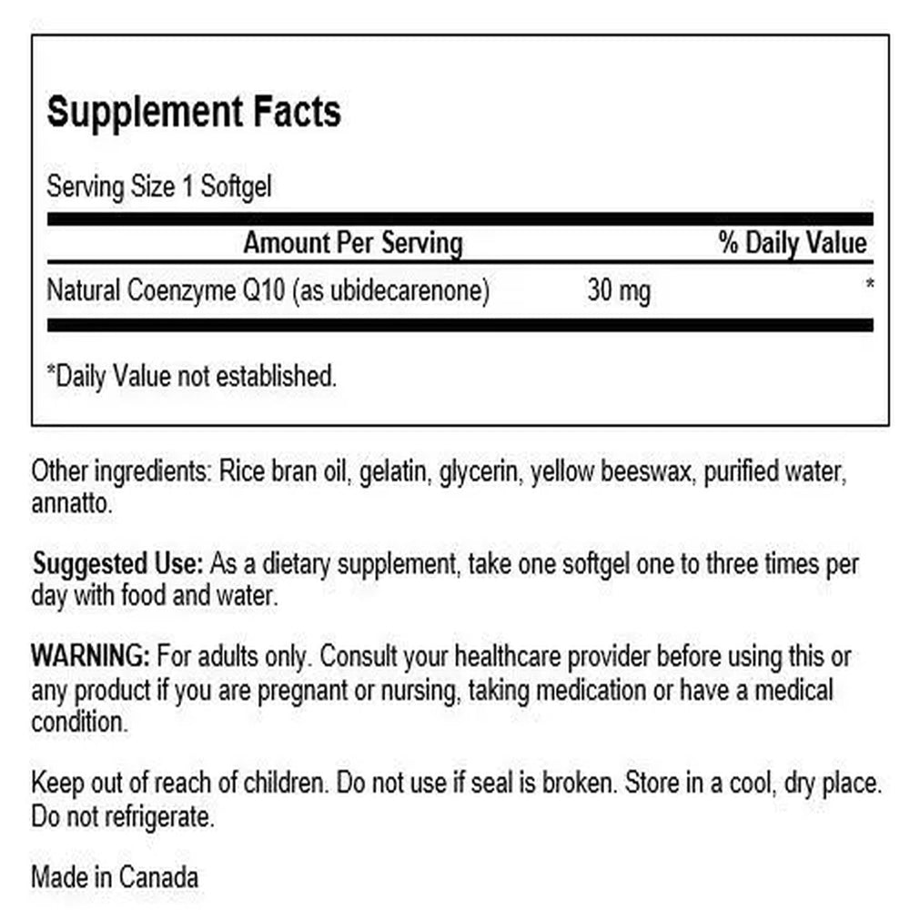 Swanson CoQ10 30 mg bottle side view