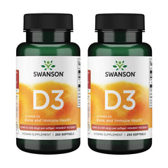 Swanson Vitamin D3 softgels 2-pack bottle front
