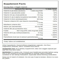 Swanson Daily Multivitamin Without Minerals label close-up