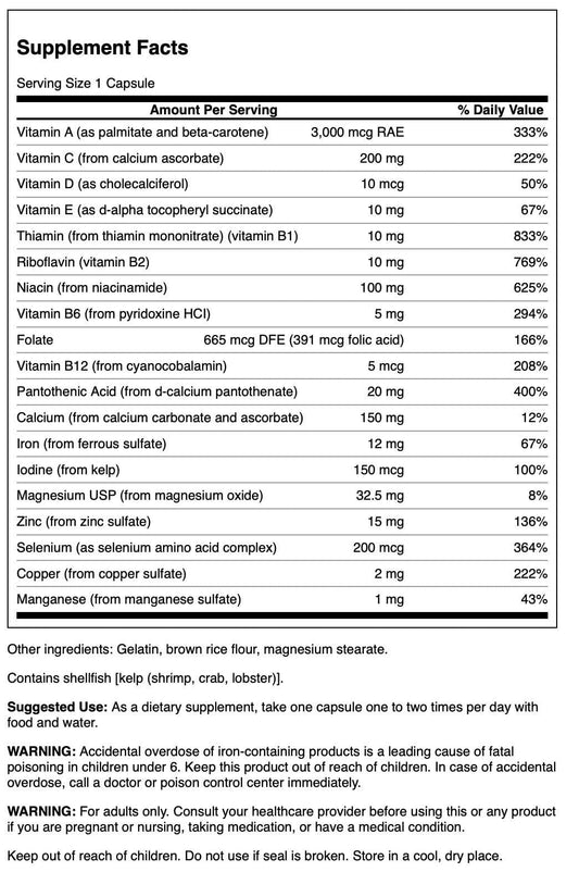 Full-spectrum plant-based multivitamin and multimineral formula by Swanson