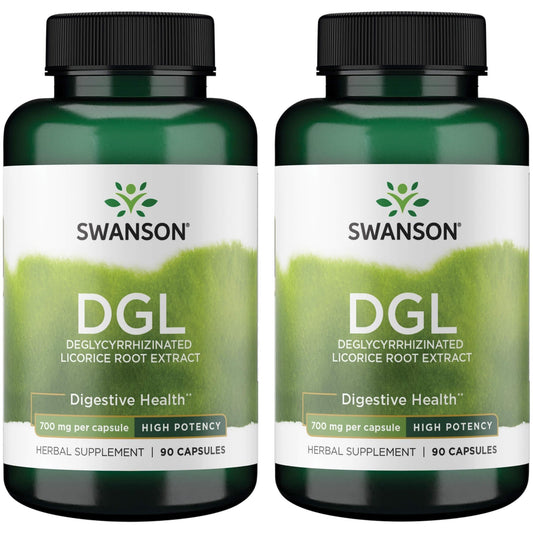 Swanson High Potency DGL Licorice – Digestive health support, 90 capsules, 750 mg, 2-pack