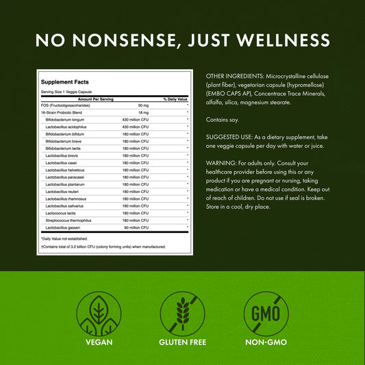 Swanson Dr. Stephen Langer's Formula probiotic bottle back label