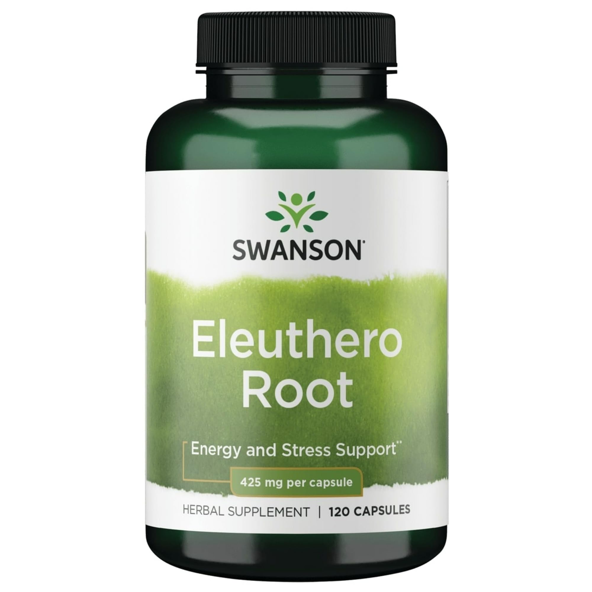 Swanson Eleuthero Root 425 mg bottle and packaging