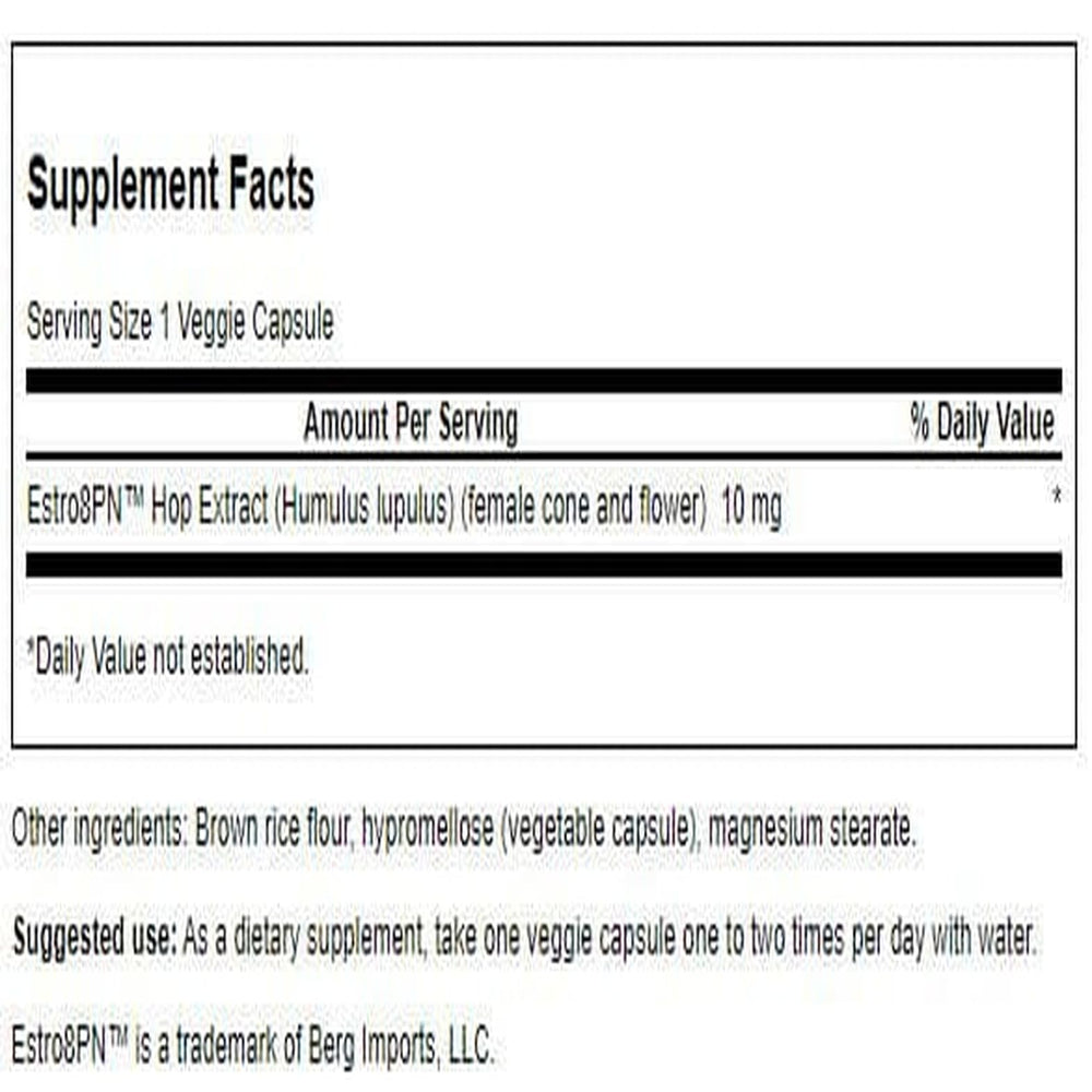 Swanson Estro8Pn Hop Extract 10 mg – 60 Veg Caps (2 Pack) bottle back label