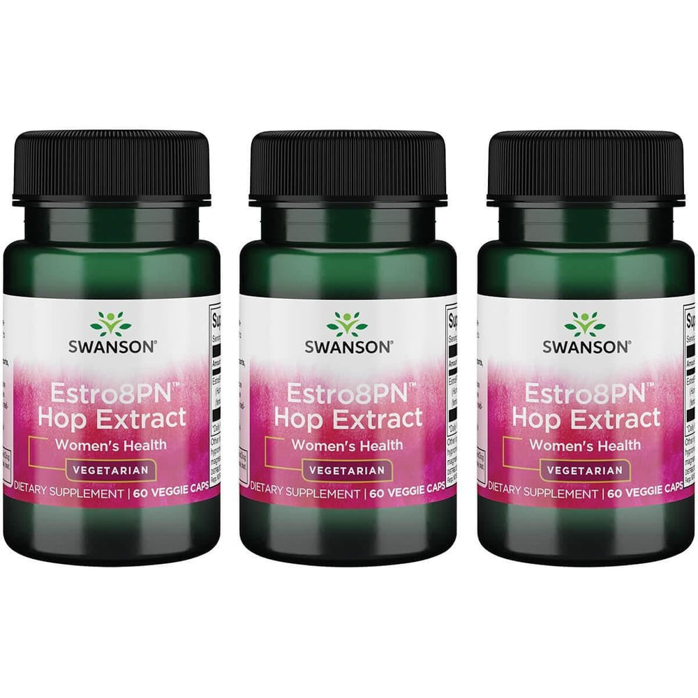 Swanson Estro8Pn Hop Extract 10 mg Vegetarian Capsules, 60 capsules per bottle, 3-pack