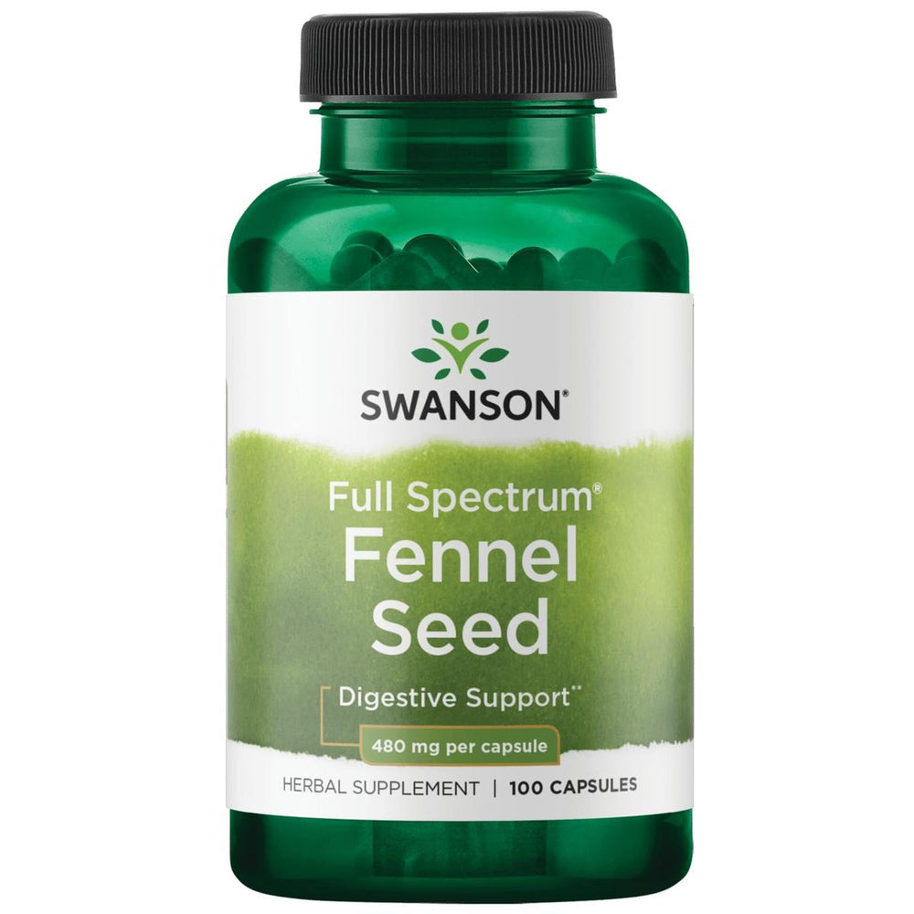 Swanson fennel 480 mg bottle front view