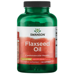 Bottle of Swanson Flaxseed Oil Omegatru 1000 mg - 100 softgels