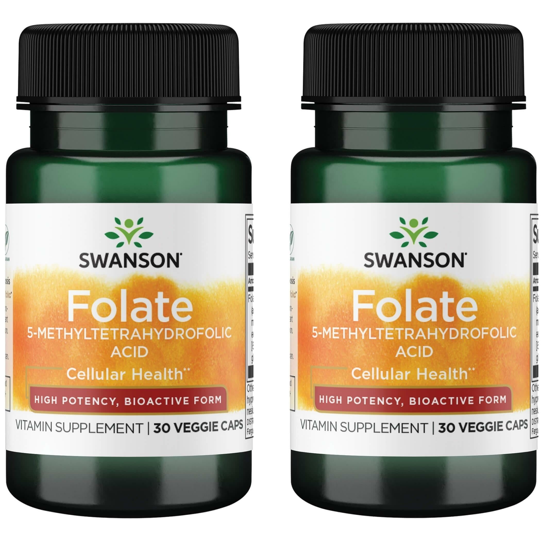Swanson Folate 5-MTHF 800 mcg DFE bottle and label