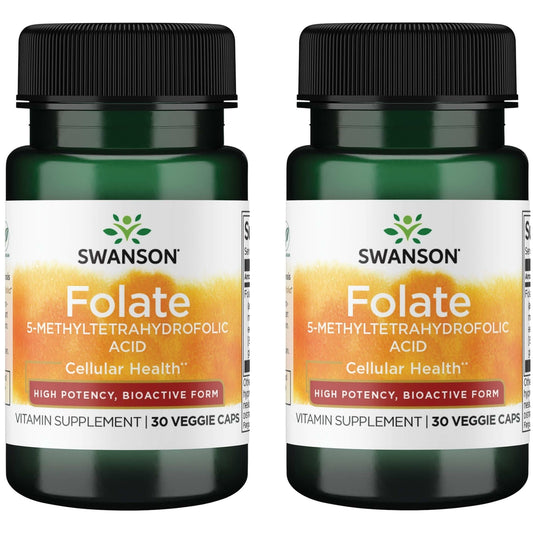 Swanson Folate 5-MTHF 800 mcg DFE bottle and label
