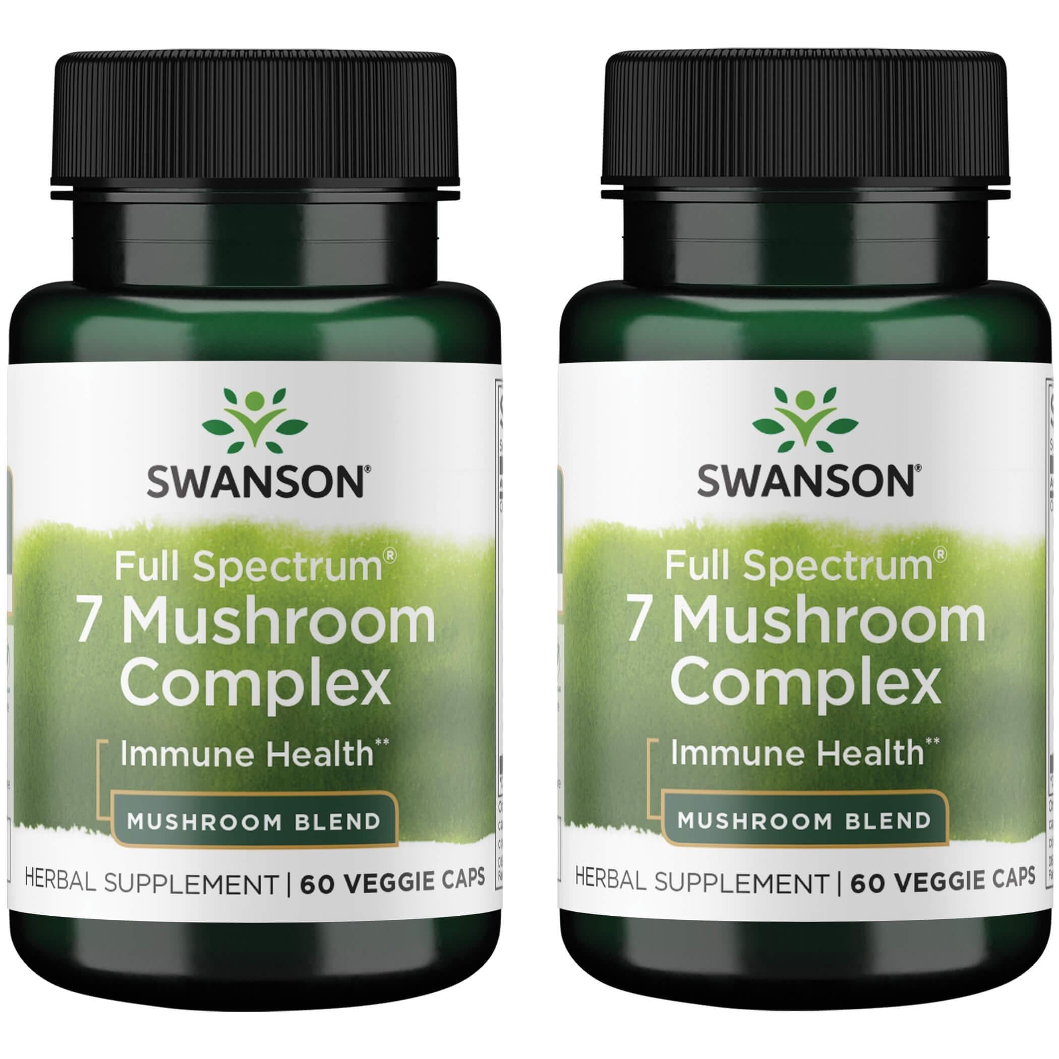 Swanson Full Spectrum 7 Mushroom Complex – 60 Veg Caps (2 Pack) bottle