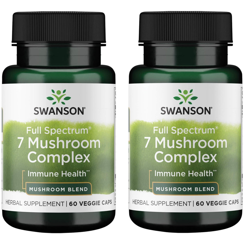 Swanson Full Spectrum 7 Mushroom Complex – 60 Veg Caps (2 Pack) bottle