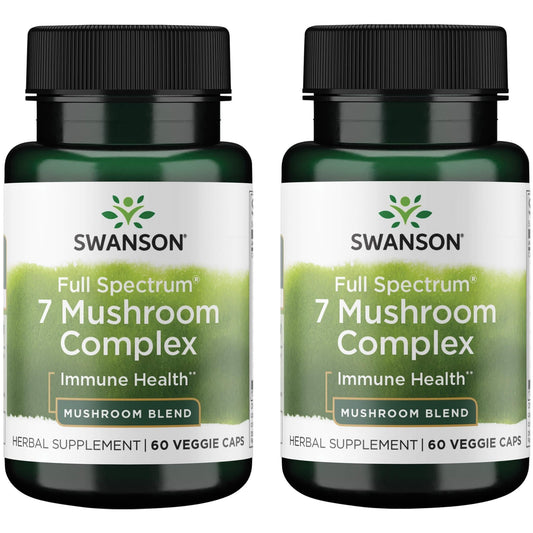 Swanson Full Spectrum 7 Mushroom Complex – 60 Veg Caps (2 Pack) bottle