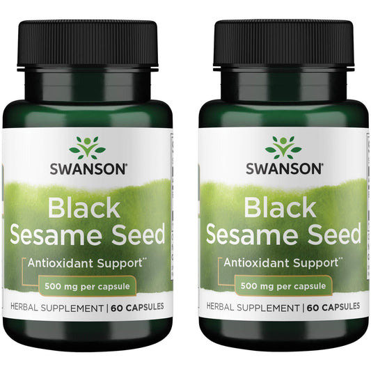 Swanson Full Spectrum Black Sesame Seed 500 mg - 60 Capsules (2 Pack) bottle image