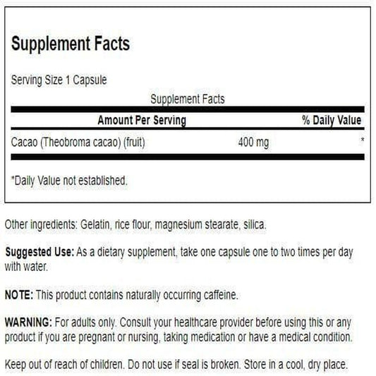 Close-up of Swanson Full Spectrum Cacao capsules