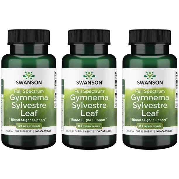 Swanson Full Spectrum Gymnema Sylvestre Leaf 3-pack bottle front