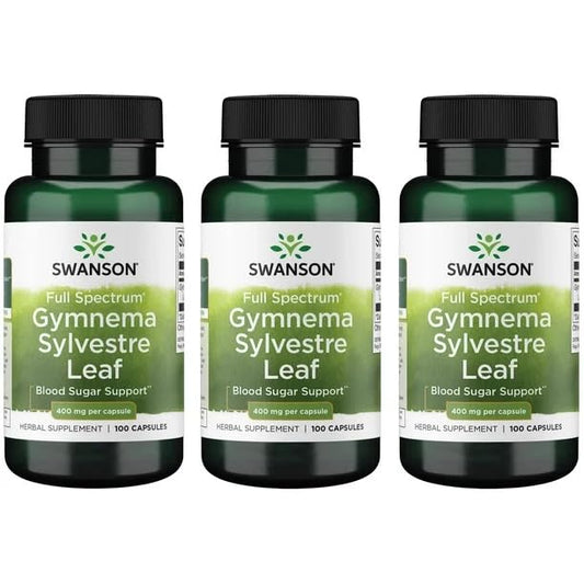 Swanson Full Spectrum Gymnema Sylvestre Leaf 3-pack bottle front