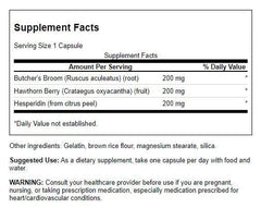 Close-up of Swanson Circulatory Care herbal formula ingredients