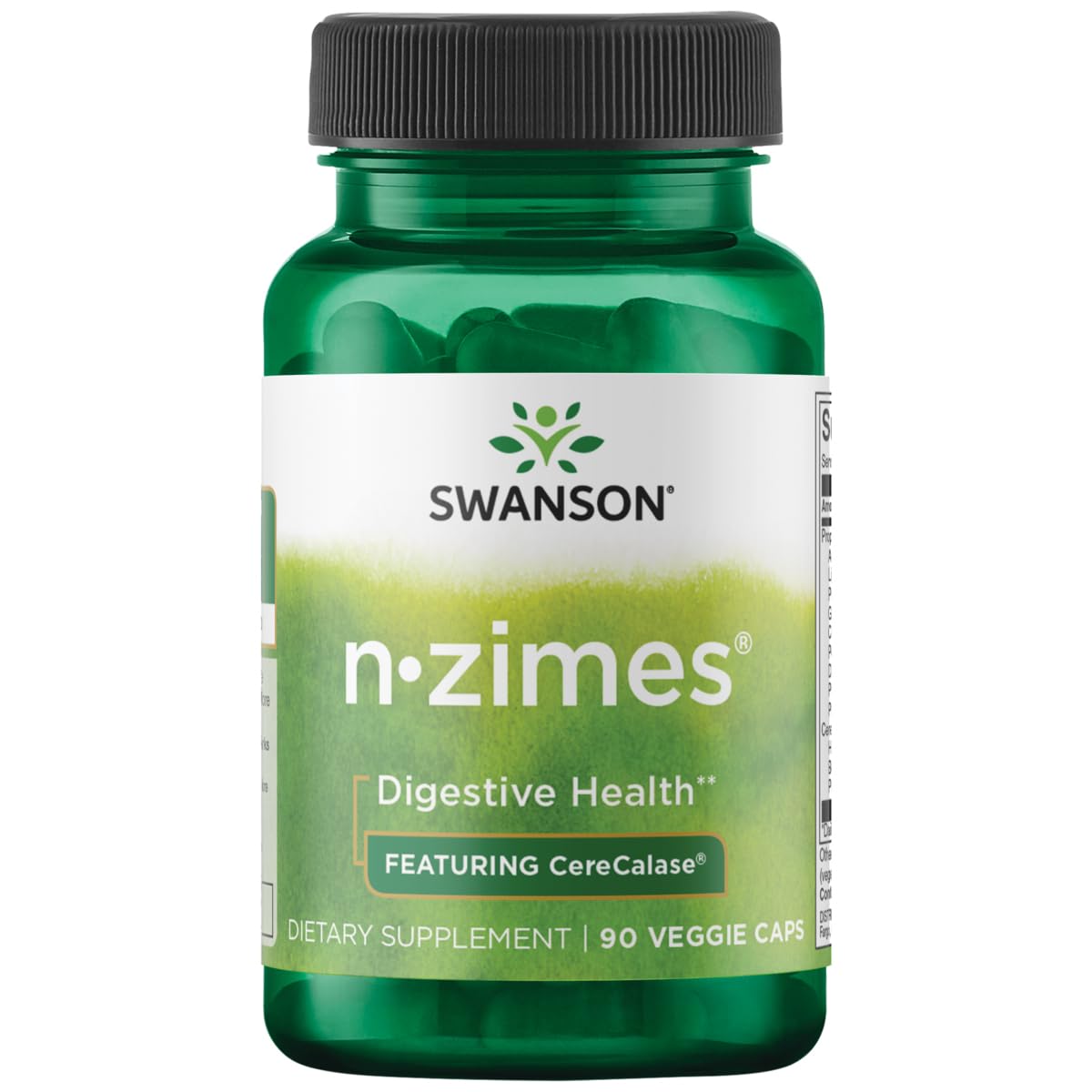 Front view of Swanson Full Spectrum N-Zimes 90 Veg Capsules Enzyme bottle