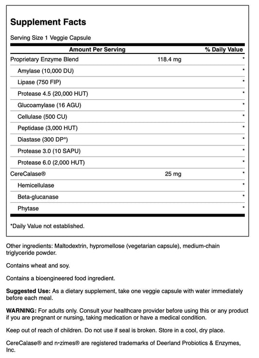 Swanson Full Spectrum N-Zymes 90 Veg Capsules Pack 2 - Side/label view