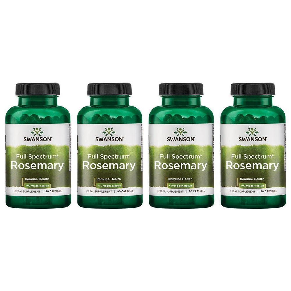 Swanson Full Spectrum Rosemary bottle and 4-pack packaging for immune support