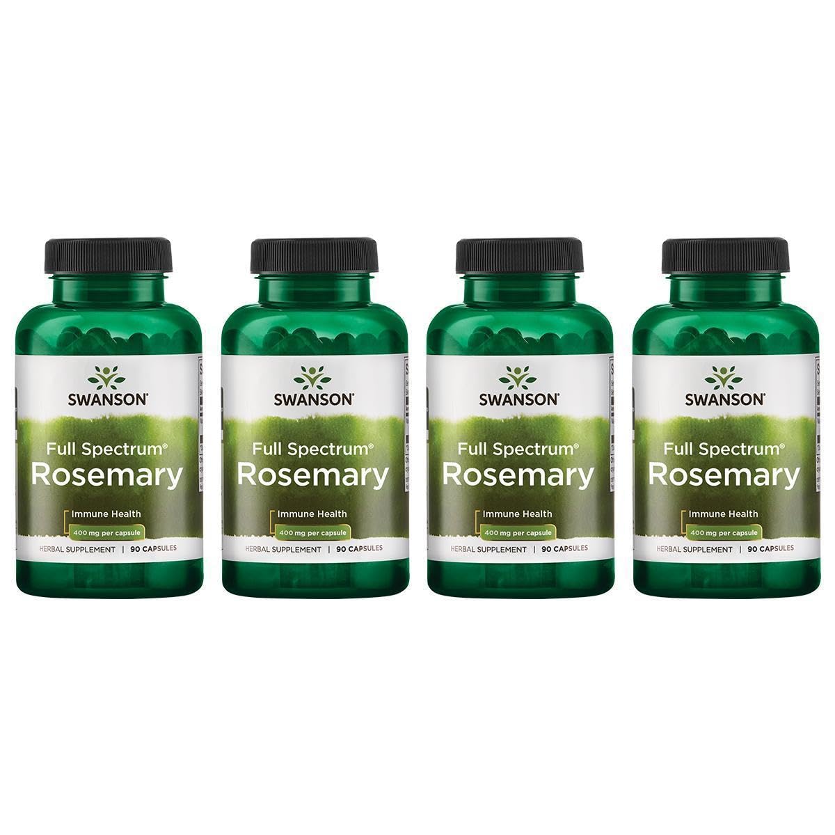 Swanson Full Spectrum Rosemary bottle and 4-pack packaging for immune support
