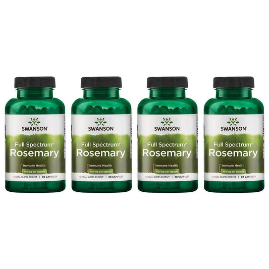 Swanson Full Spectrum Rosemary bottle and 4-pack packaging for immune support