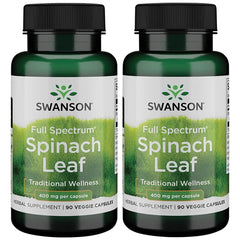 Swanson Full Spectrum Spinach Leaf 400 mg Veg Capsules – 2 Pack (90 capsules per bottle)