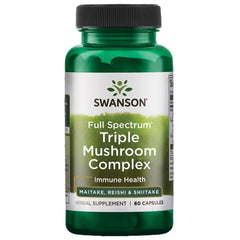 Front view of Swanson Full Spectrum Triple Mushroom Complex 60 Capsules packaging