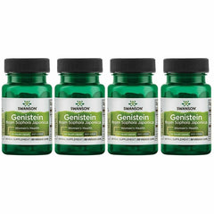 Swanson Genistein supplement bottle with plant-based support for bone integrity