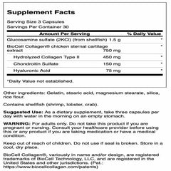 Product bottle for Swanson Glucosamine & Collagen Type II BioCell Collagen 90 Capsules 4 Pack