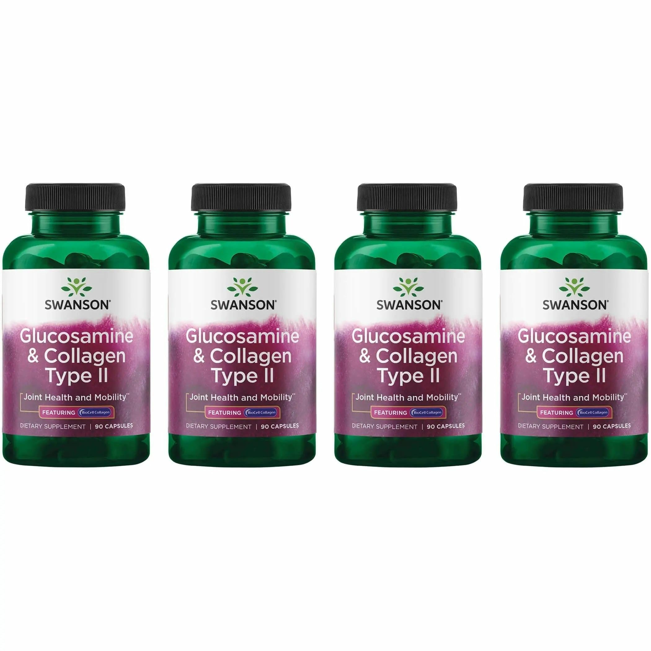 Hero image of Swanson Glucosamine & Collagen Type II with BioCell Collagen 90 Capsules 4 Pack