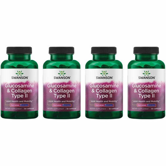 Hero image of Swanson Glucosamine & Collagen Type II with BioCell Collagen 90 Capsules 4 Pack