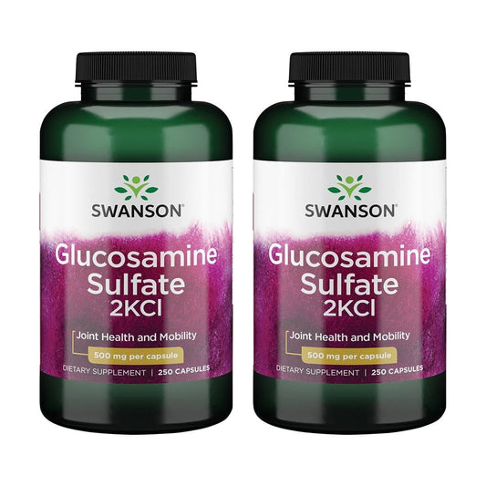 Swanson Glucosamine Sulfate 2Kcl 500 mg - 250 Capsules (2 Pack)