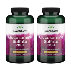 Swanson Glucosamine Sulfate 2Kcl 500 mg - 250 Capsules (2 Pack)