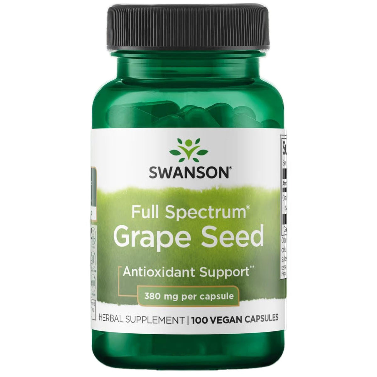Swanson Grape Seed OPCs 380 mg bottle with 100 capsules