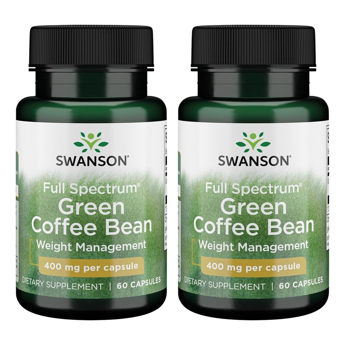 Swanson Full Spectrum Green Coffee Bean 400 mg – 60 capsules (2 pack) bottle