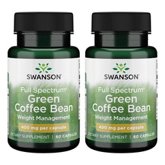 Swanson Full Spectrum Green Coffee Bean 400 mg – 60 capsules (2 pack) bottle