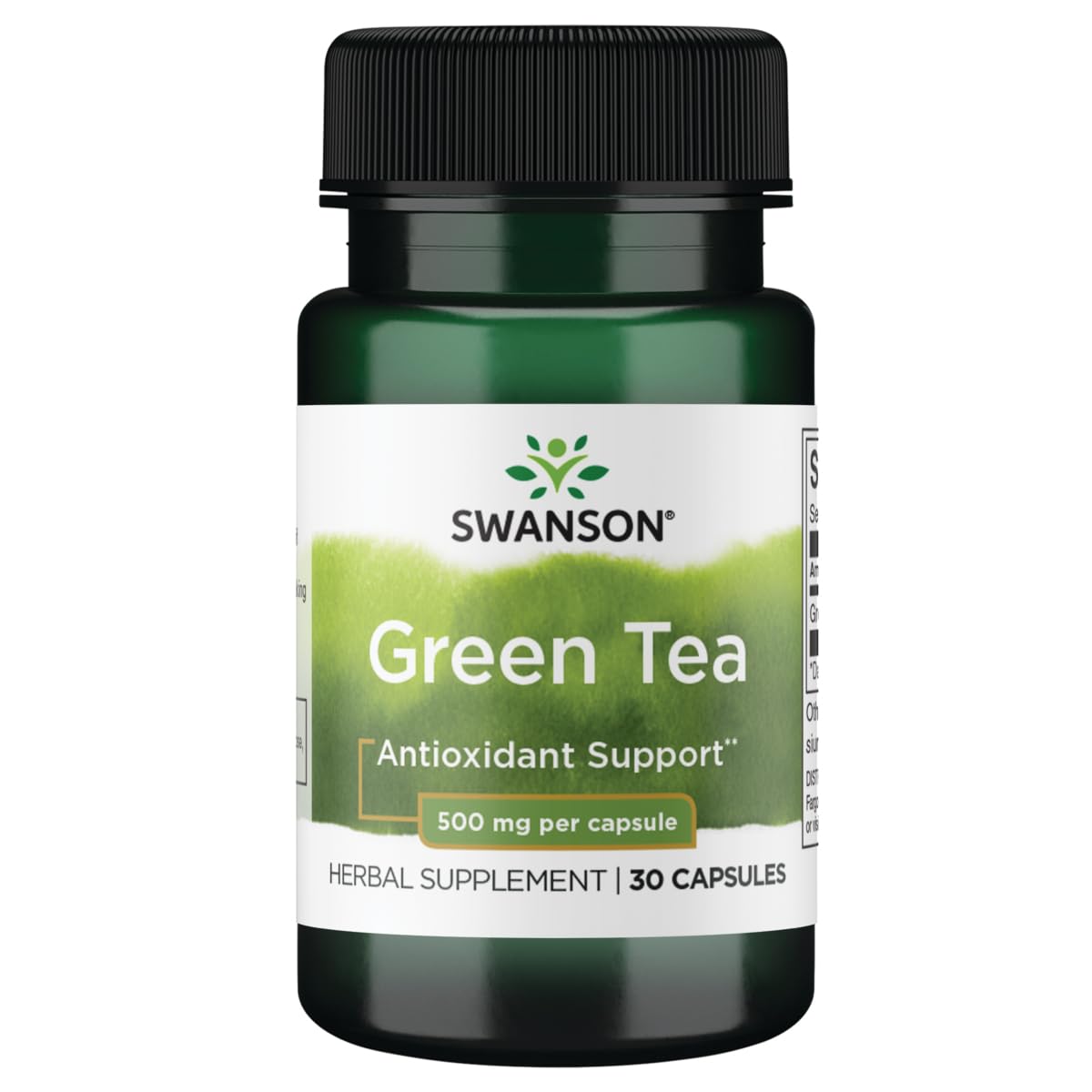 Swanson Green Tea 500 mg bottle – 30 capsules (image 1)