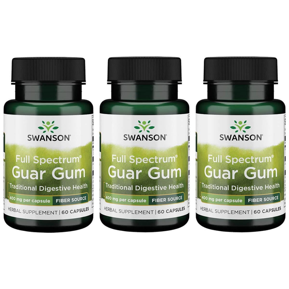 Swanson Full Spectrum Guar Gum 400 mg bottle with 60 capsules - 3 pack