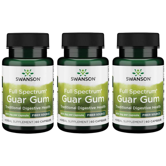 Swanson Full Spectrum Guar Gum 400 mg bottle with 60 capsules - 3 pack