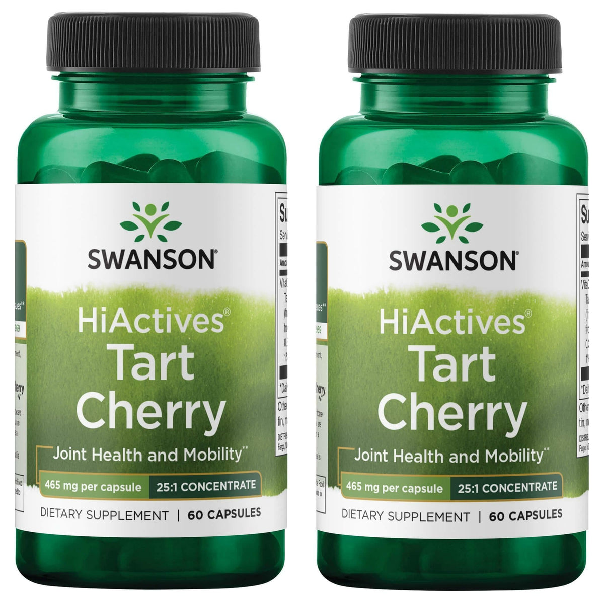 Swanson HiActives Tart Cherry bottle label