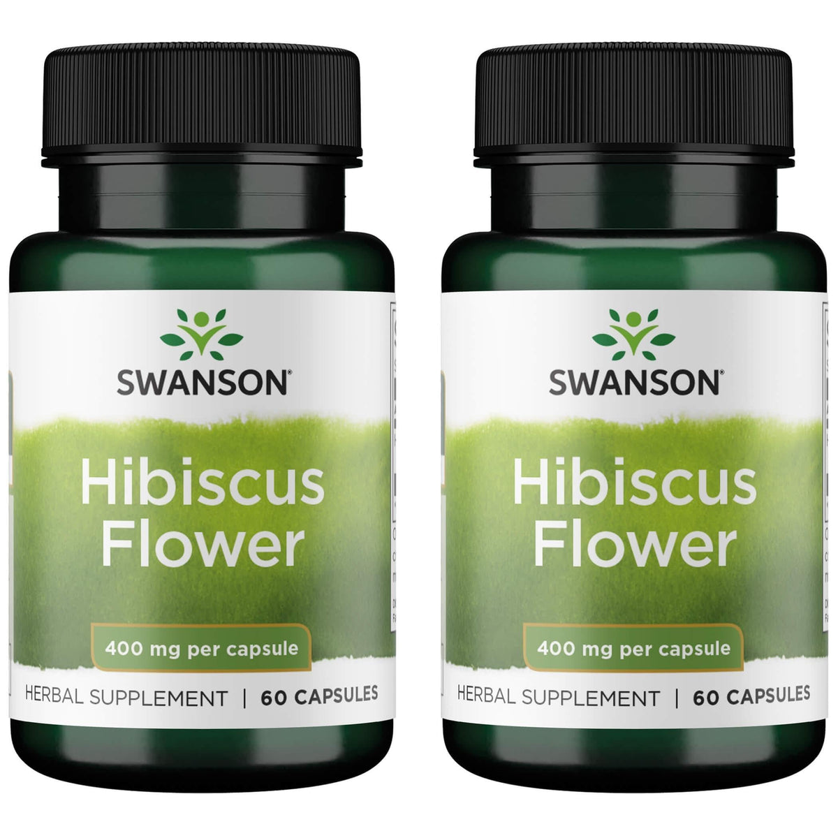 Swanson Hibiscus Flower Full-Spectrum 400mg bottle, 60 capsules, 2 pack