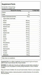 Back of Swanson collagen powder bottle with nutrition label