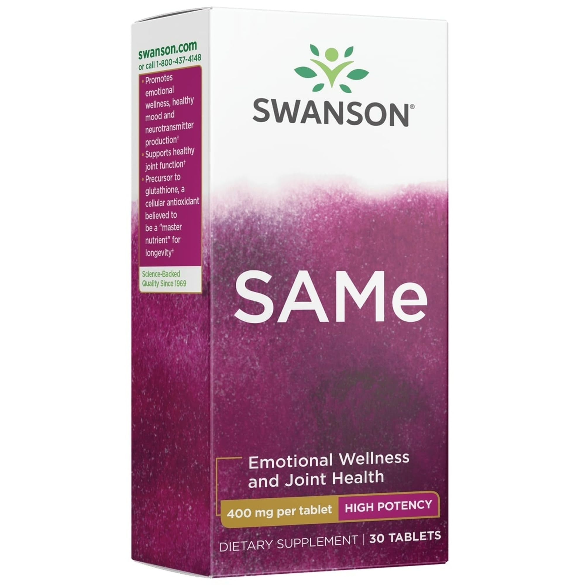 Swanson High-Potency SAME 400 mg bottle - 30 tabs (hero image)